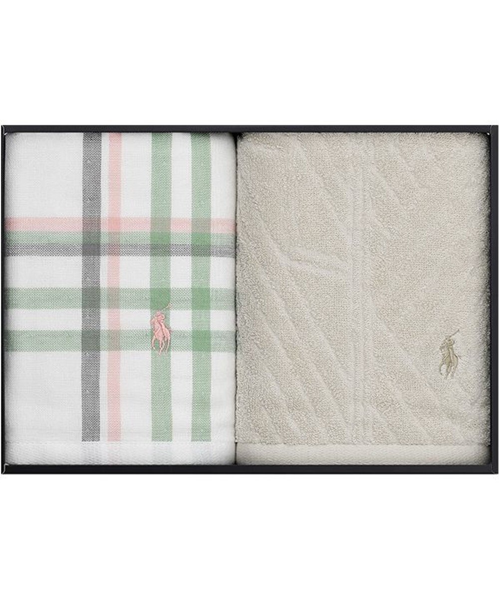 PRESENTERS ROOM POLO RALPH LAUREN HOME(ポロ ラルフ ローレン ホーム) / ESTELLA PLAID ハンドタオルギフトセット(SAGE) 