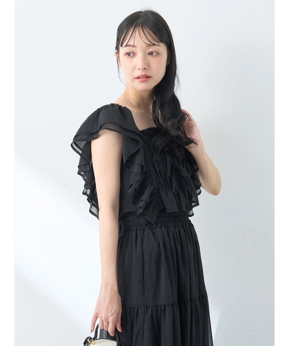 earth music&ecology フロッキードットフリルビスチェ 