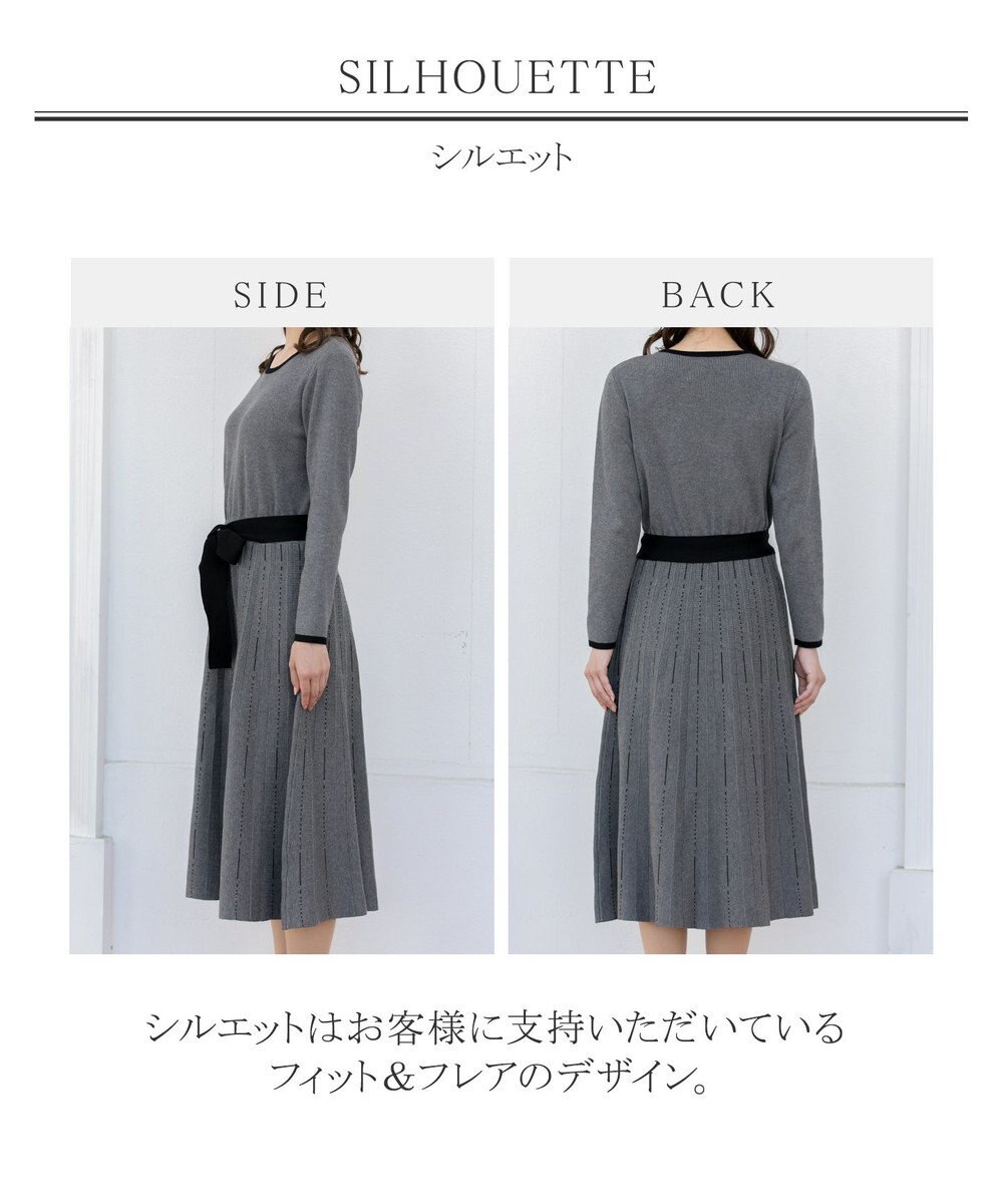 Tiaclasse 【洗える】1枚で着映えするステッチニットワンピース 