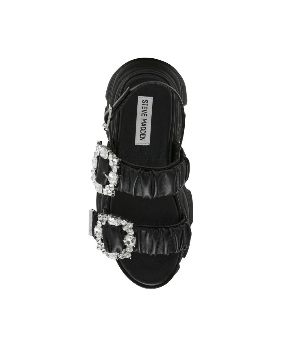 STEVE MADDEN VOLTAIRE ビジューバックル厚底サンダル 