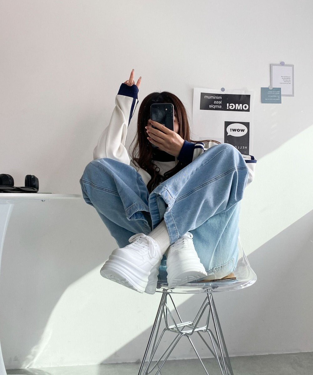 WEGO 厚底ラインスニーカー 