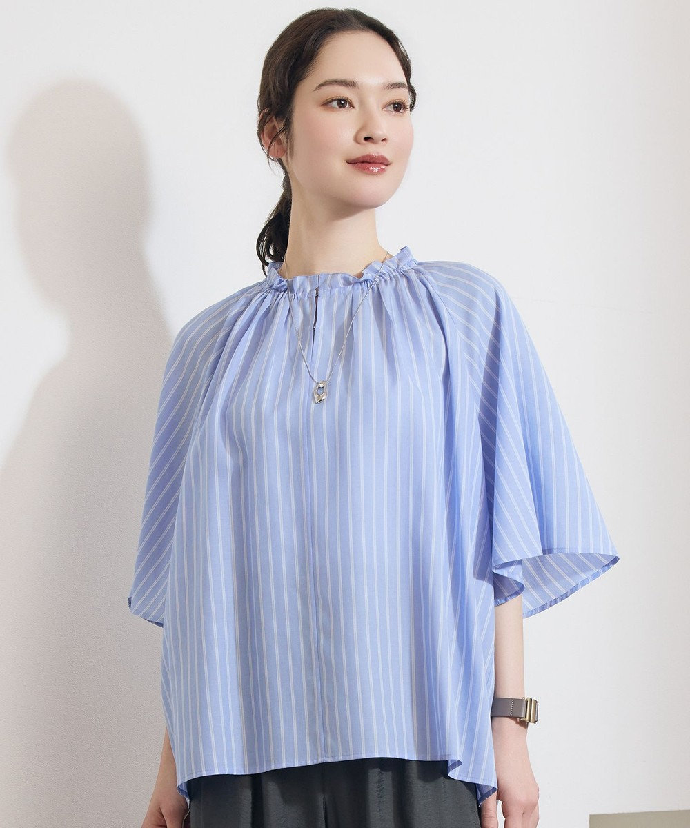 自由区 S リヨセルポプリンフリル ブラウス 