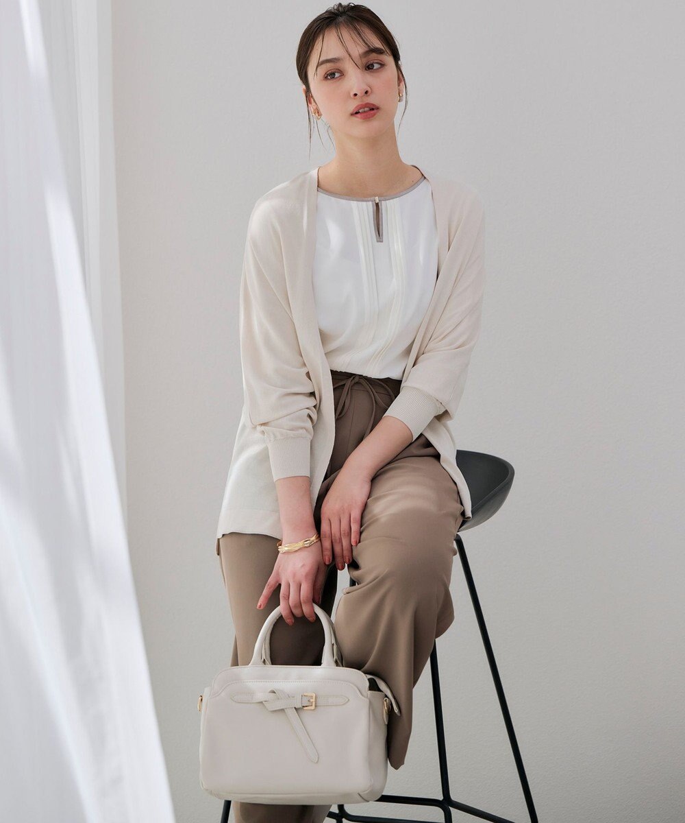 ANY SIS S 【洗える】フロントタックバイカラー ブラウス 