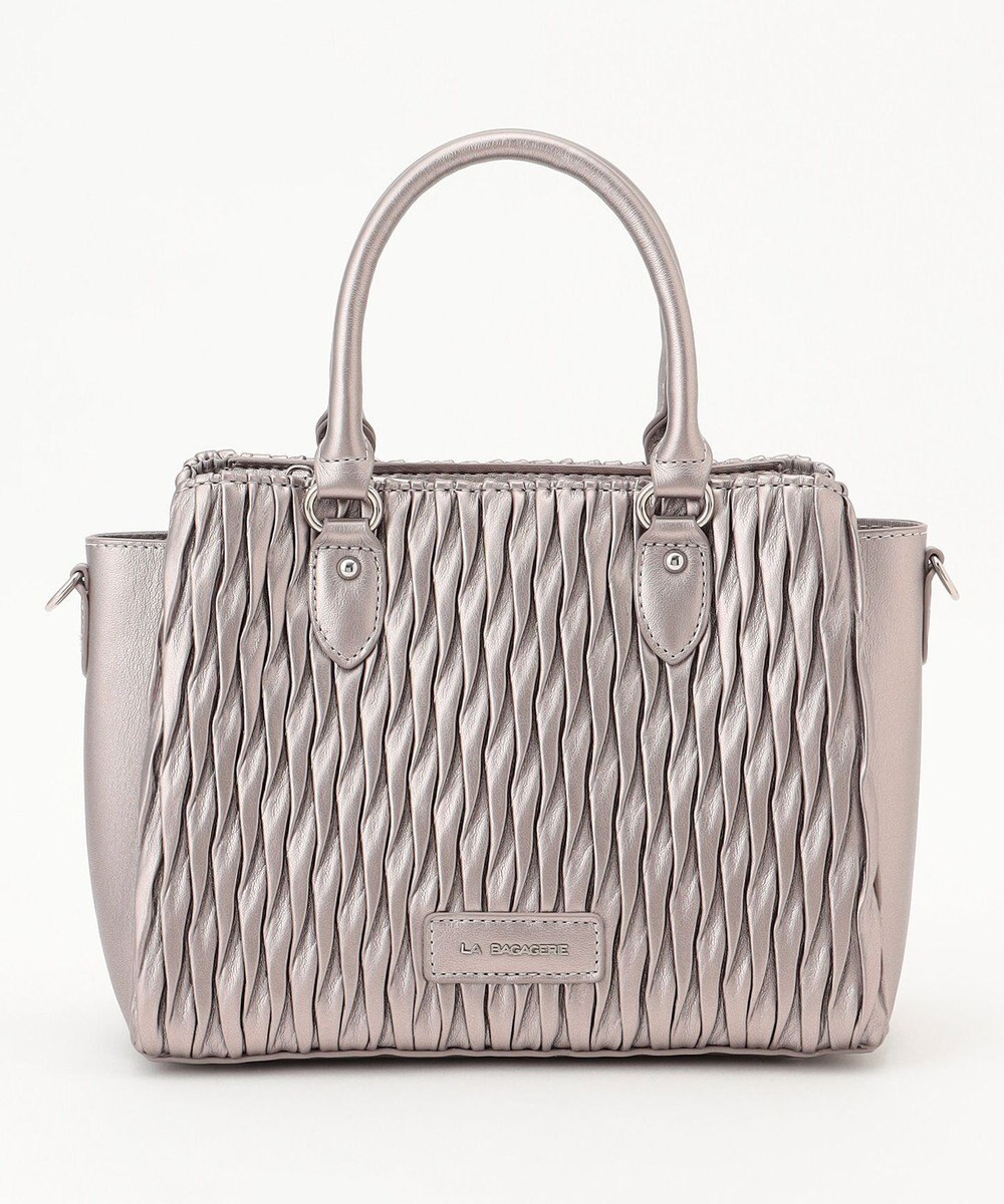 LA BAGAGERIE ランダムプリーツ2WAYハンドバッグ 