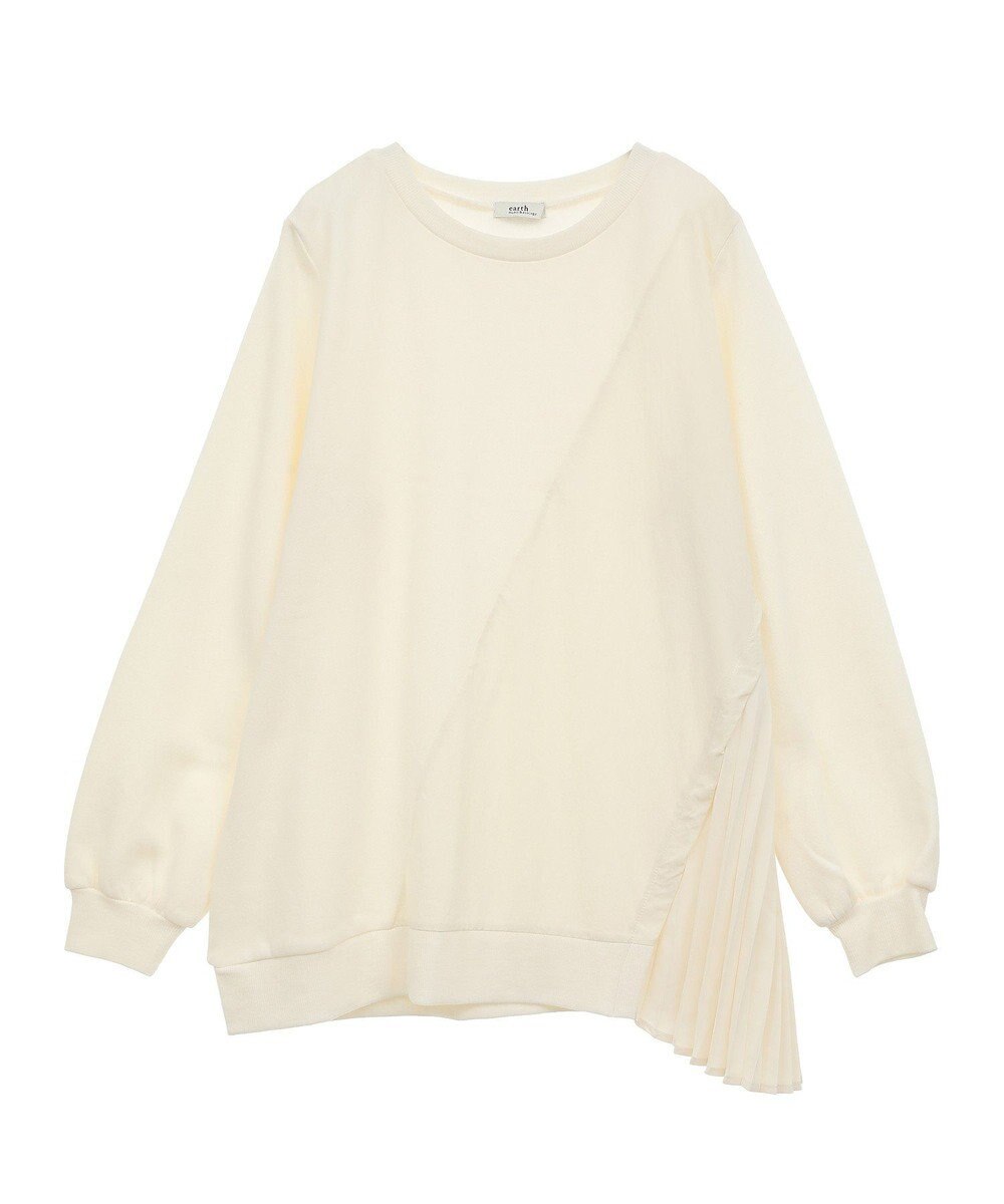 earth music&ecology サイドプリーツ裏起毛プルオーバー 