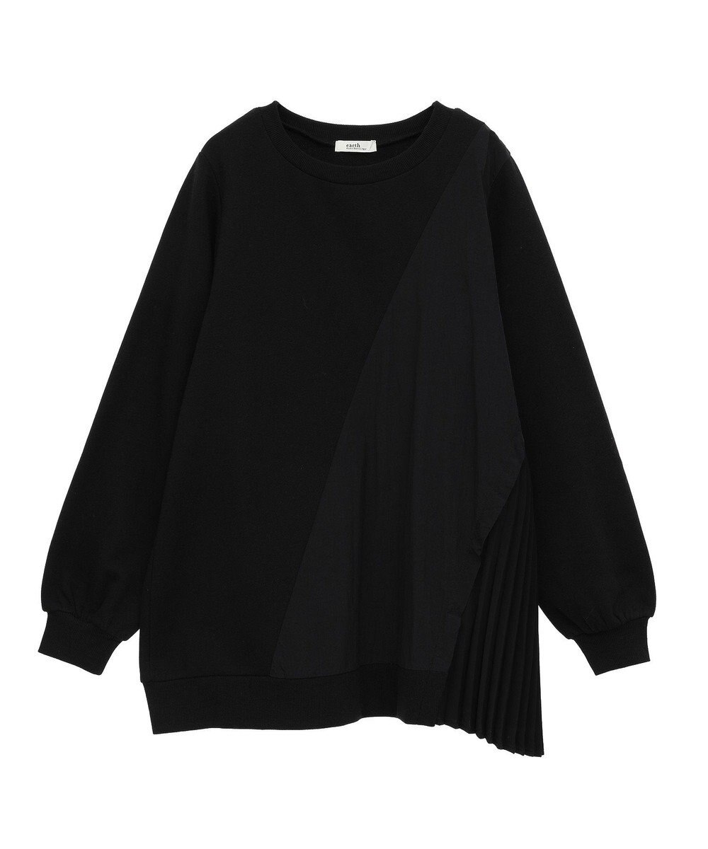 earth music&ecology サイドプリーツ裏起毛プルオーバー 
