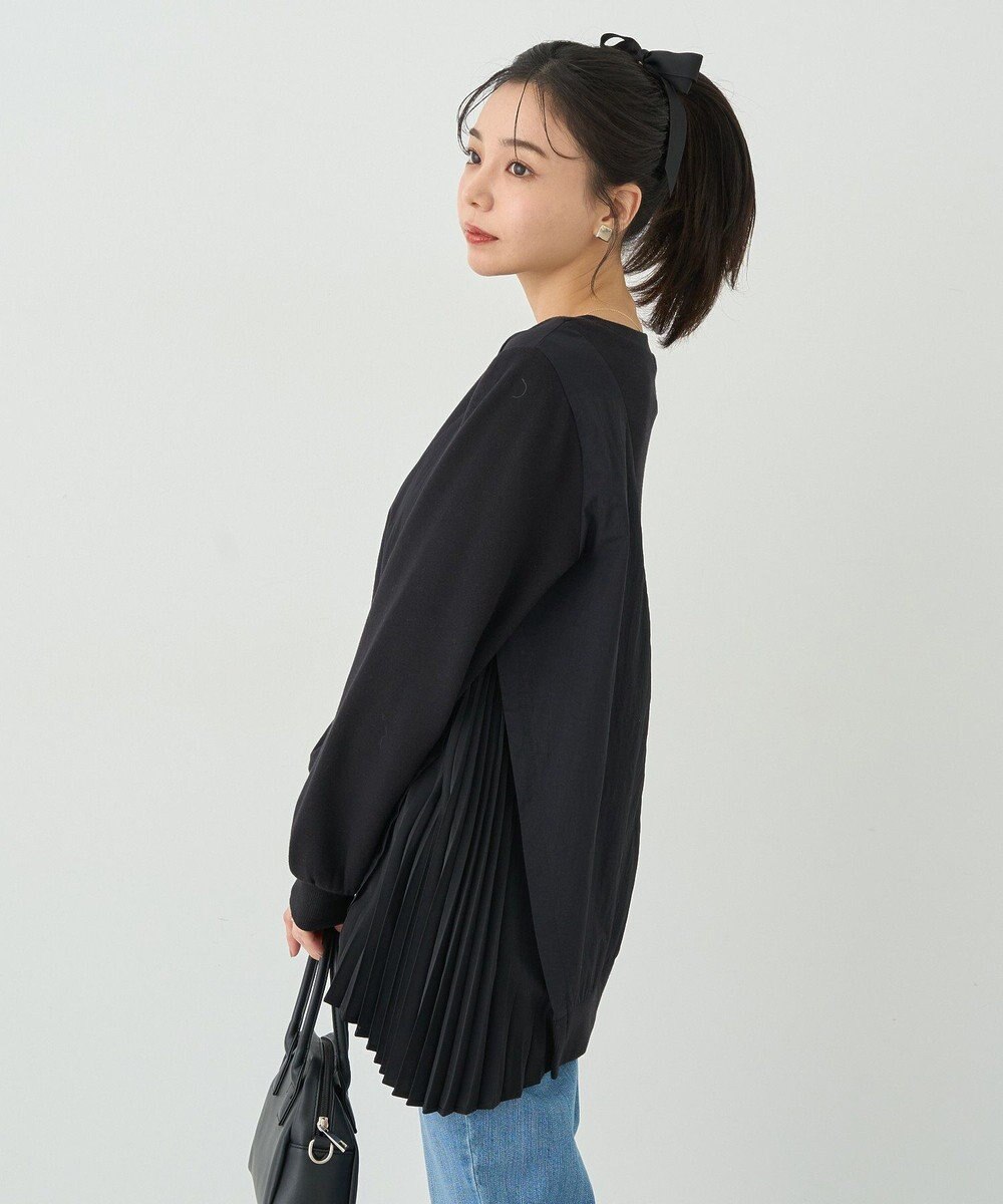 earth music&ecology サイドプリーツ裏起毛プルオーバー 