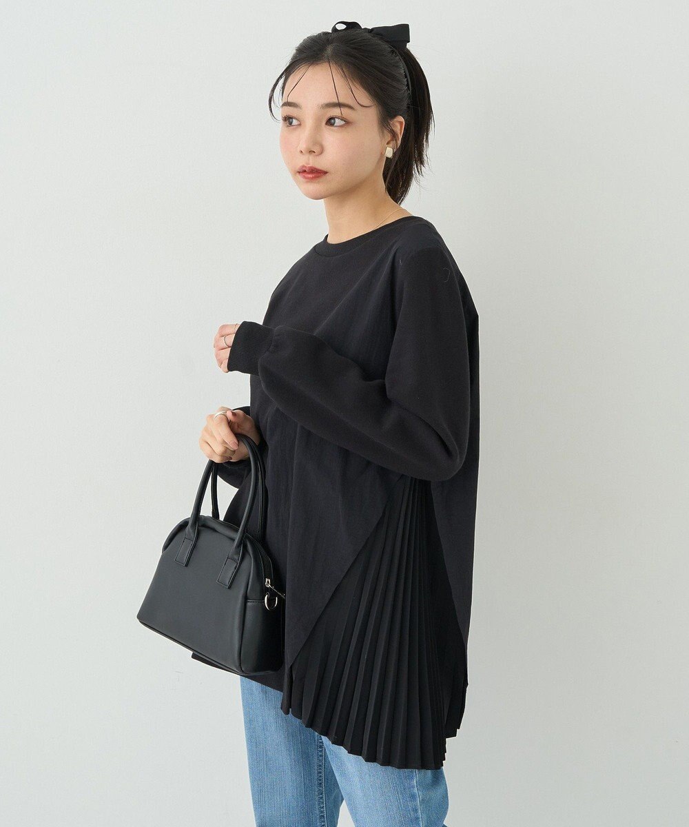 earth music&ecology サイドプリーツ裏起毛プルオーバー 