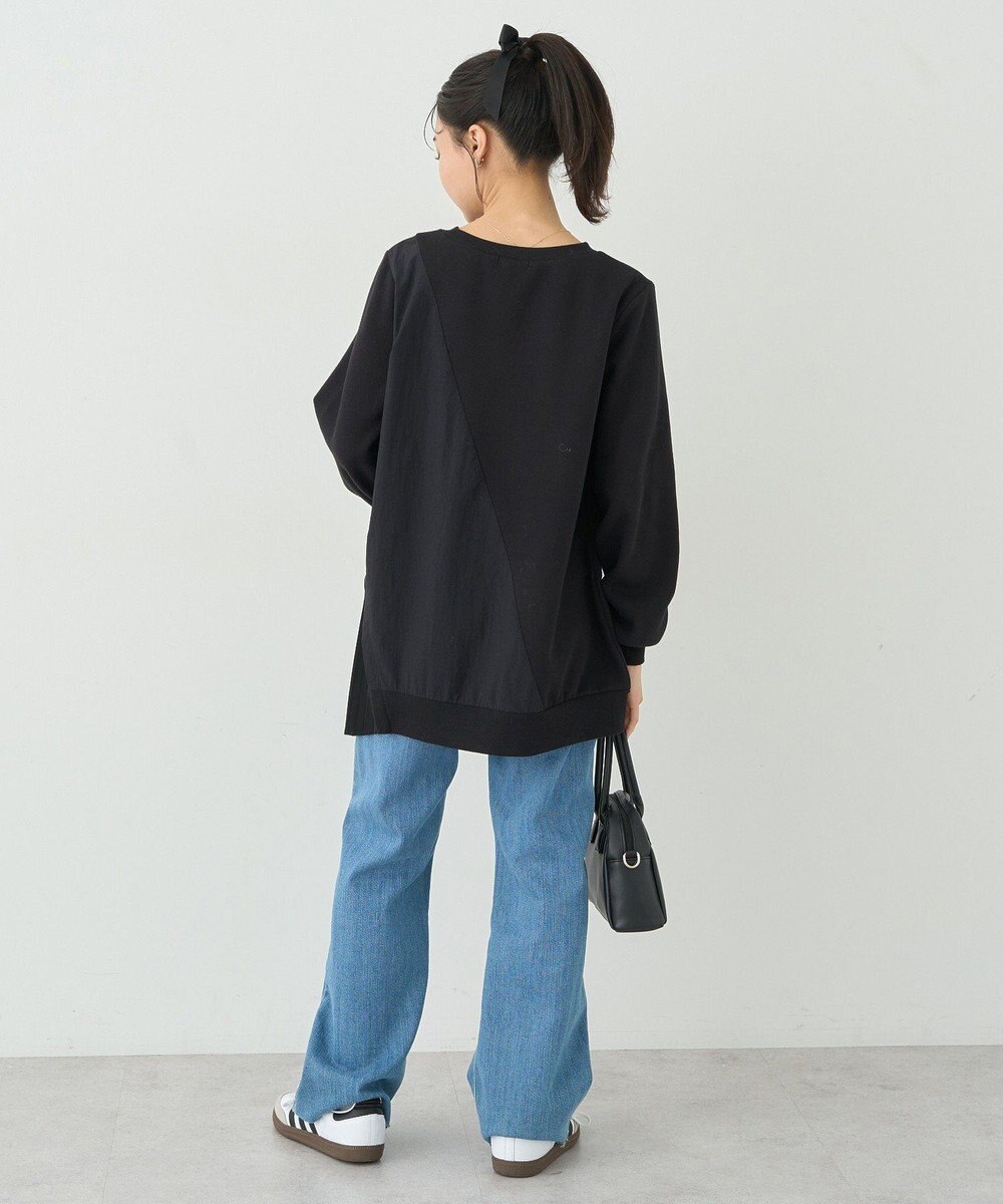 earth music&ecology サイドプリーツ裏起毛プルオーバー 