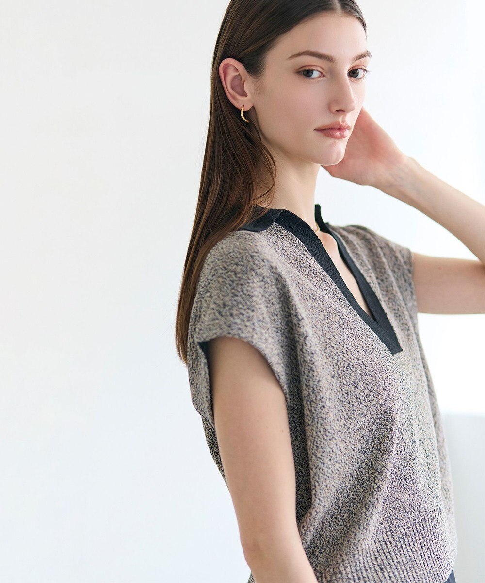 BEIGE， AGATE / バイカラー スキッパーニット 