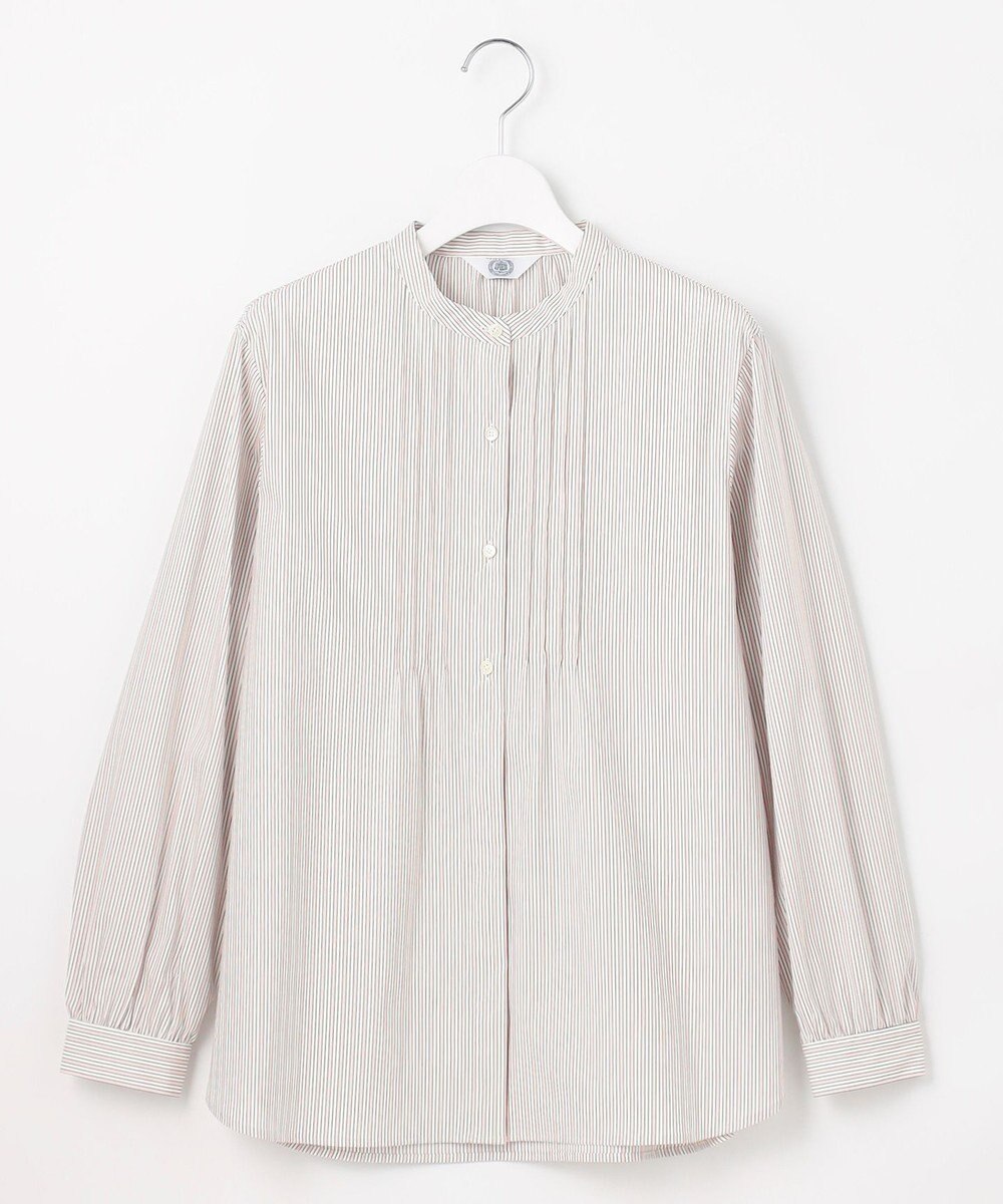 J.PRESS LADIES S 【洗える】BEZコットンナイロン ストライプ ピンタック ブラウス 