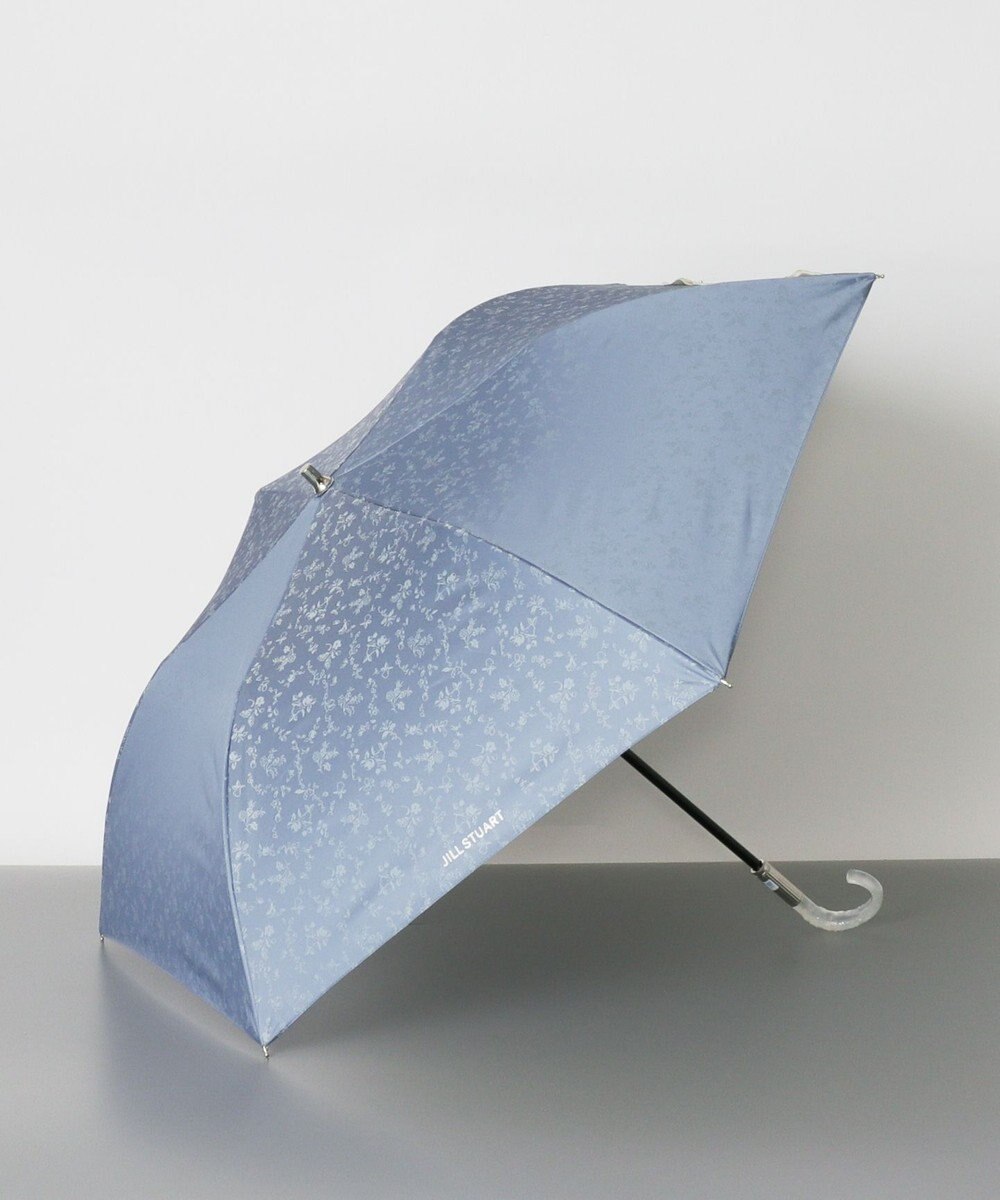 AURORA JILL STUART（ジル スチュアート） アンティーク小花＆フルーツジャカード晴雨兼用傘（二 つ折り傘・トップフラット） ブルー