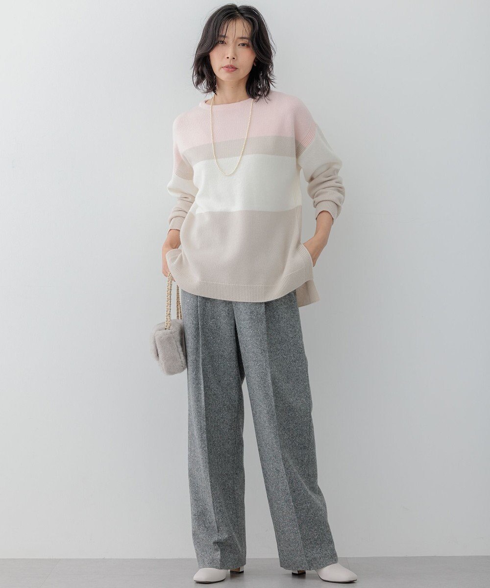 23区 S 【Oggi1月号掲載/洗える】ウールカシミヤ カラーブロック ニット 