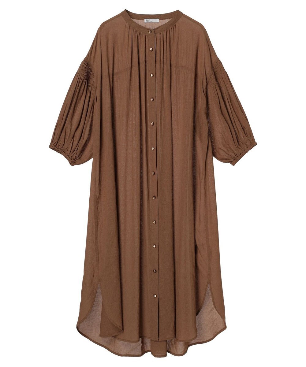 CRAFT STANDARD BOUTIQUE ウ゛ィンテージボイル袖シャーリングワンピース 