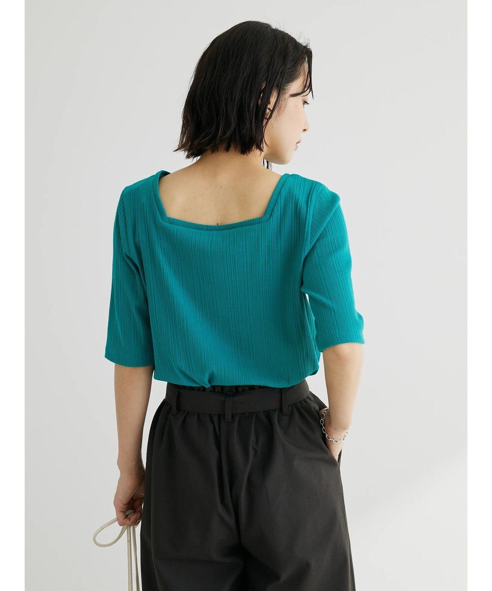 Green Parks 前後２ｗａｙリブ５分袖プルオーバー 