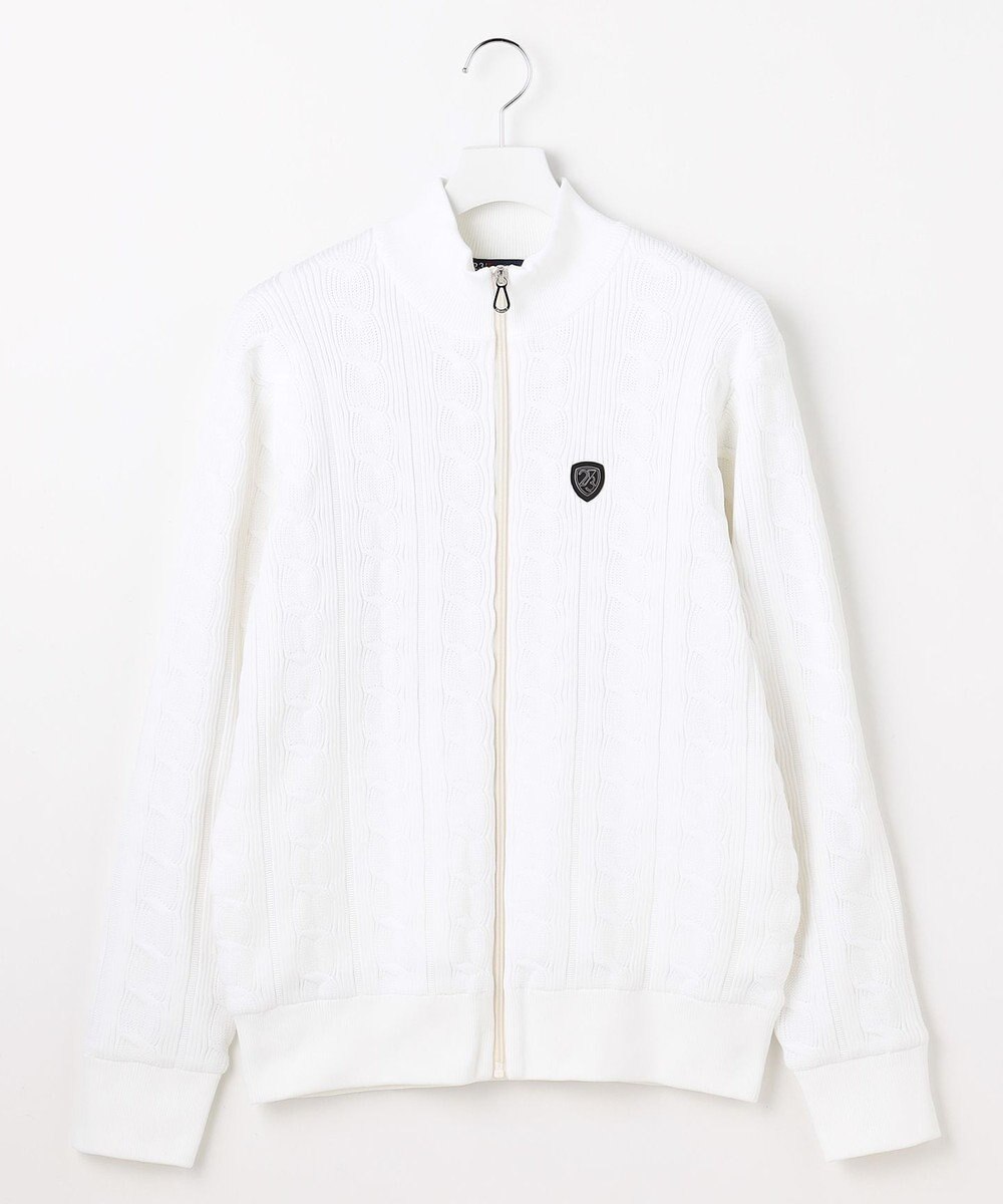 23区GOLF 【MEN】ケーブルジップアップカーディガン　防風裏地付き 