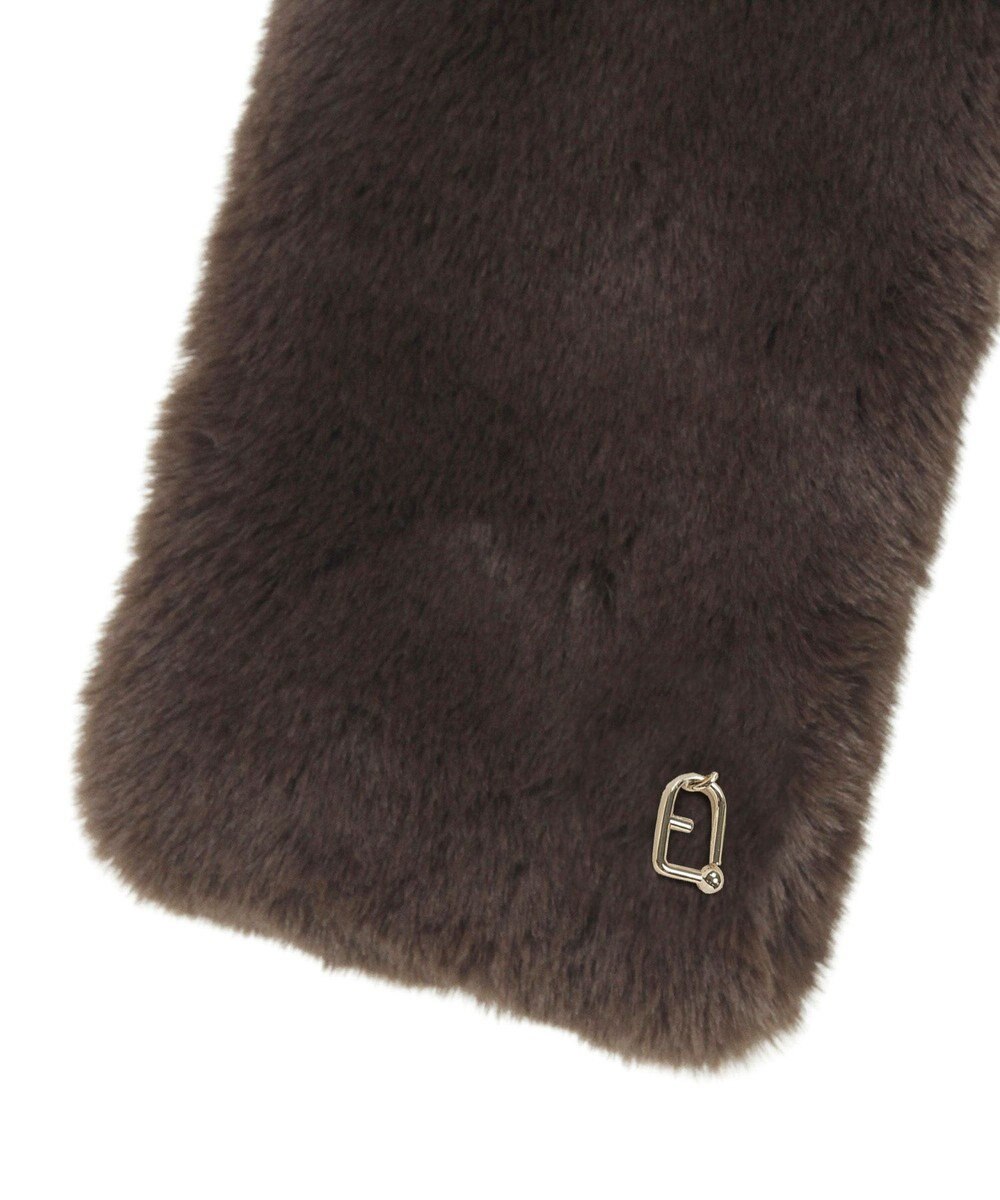 MOONBAT FURLA（フルラ）ビッグ差し込みファーティペット  アーチロゴ フェイクファー 