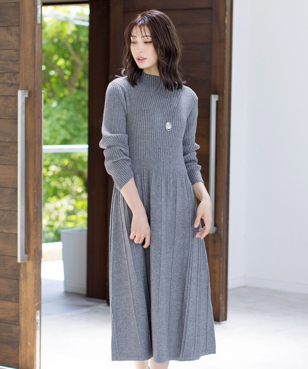 Tiaclasse 【洗える】1着でオシャレ感が出せるニットプリーツワンピース 