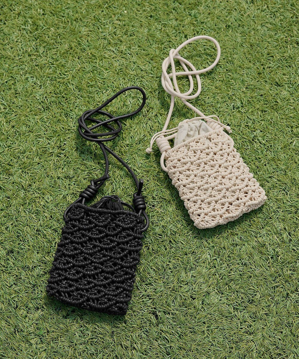 Tiaclasse マクラメショルダーバッグ 