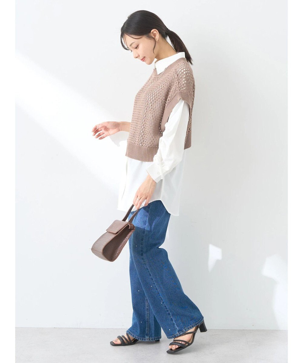 earth music&ecology ＳＥＴ２点メッシュベスト＋シャツ 