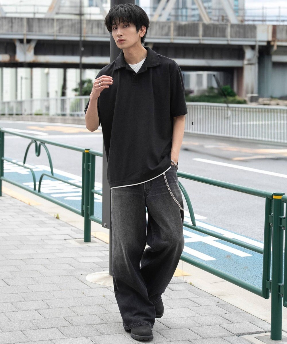 WEGO 【ユニセックス着用ITEM】フェイクレイヤードニットポロシャツ（SS） 