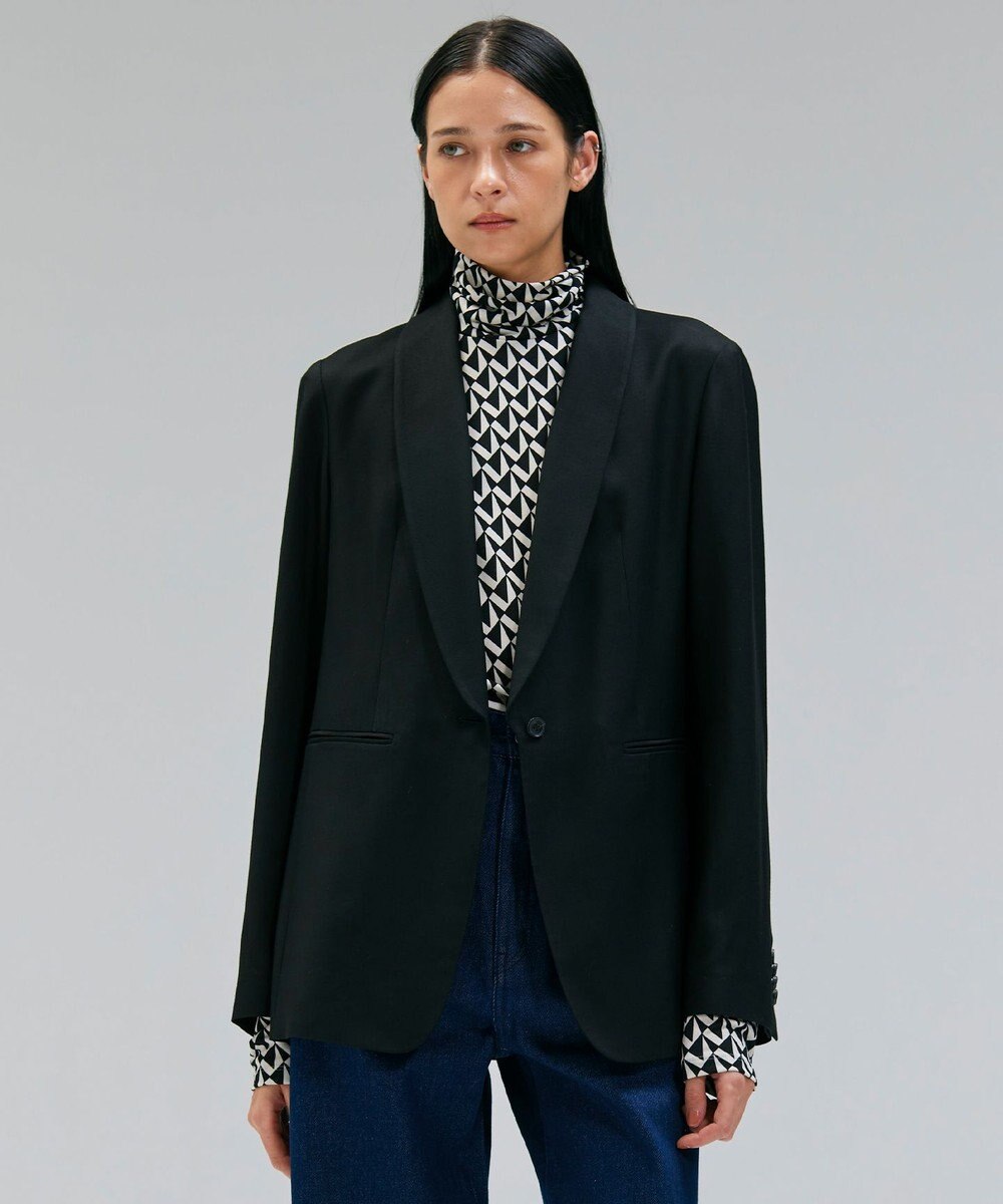 BEIGE， 【Oggi 11月号掲載】COBURN / シルク混ショールカラージャケット 