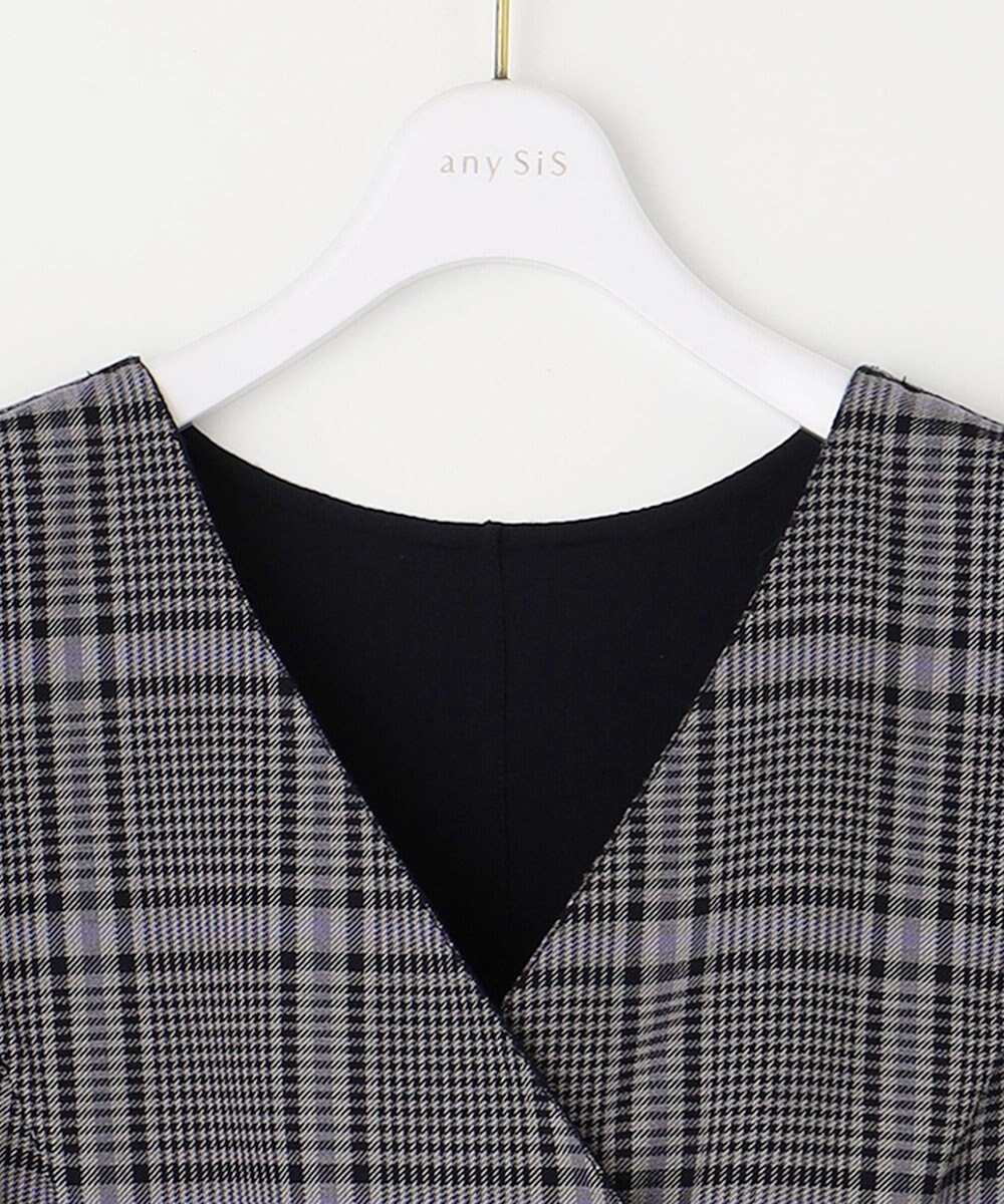 ANY SIS 【美人百花10月号掲載】リバーシブルチェックラップ ワンピース 