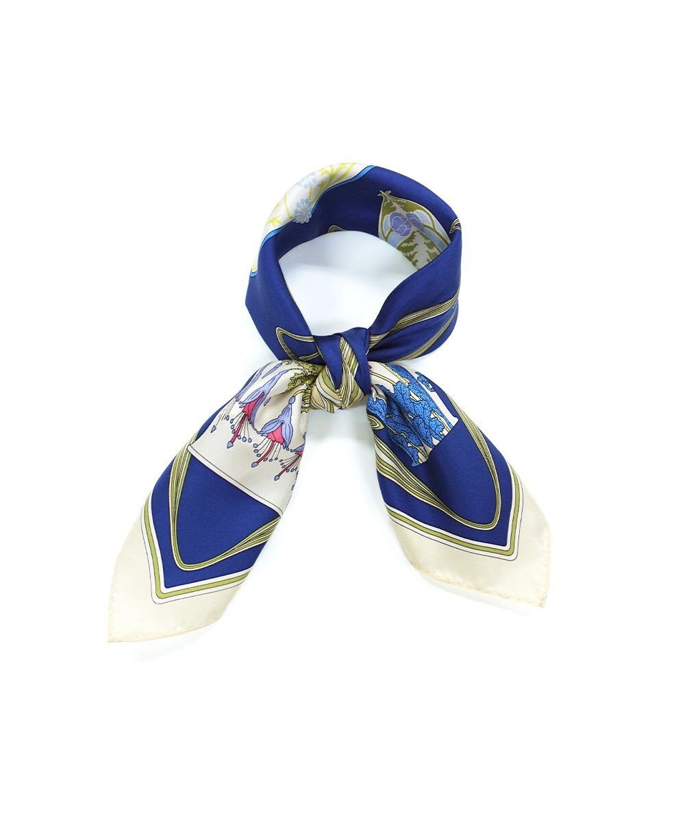 Marca ＜春の新色！＞【伝統横濱スカーフ】フラワーベースヌーヴォー  小判 シルクツイルスカーフ 