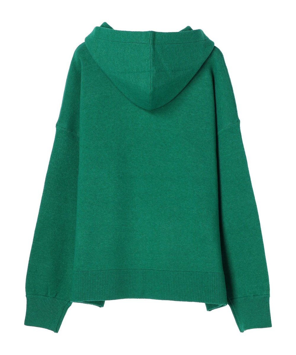 Green Parks スウェット風フード付ニットプルオーバー 