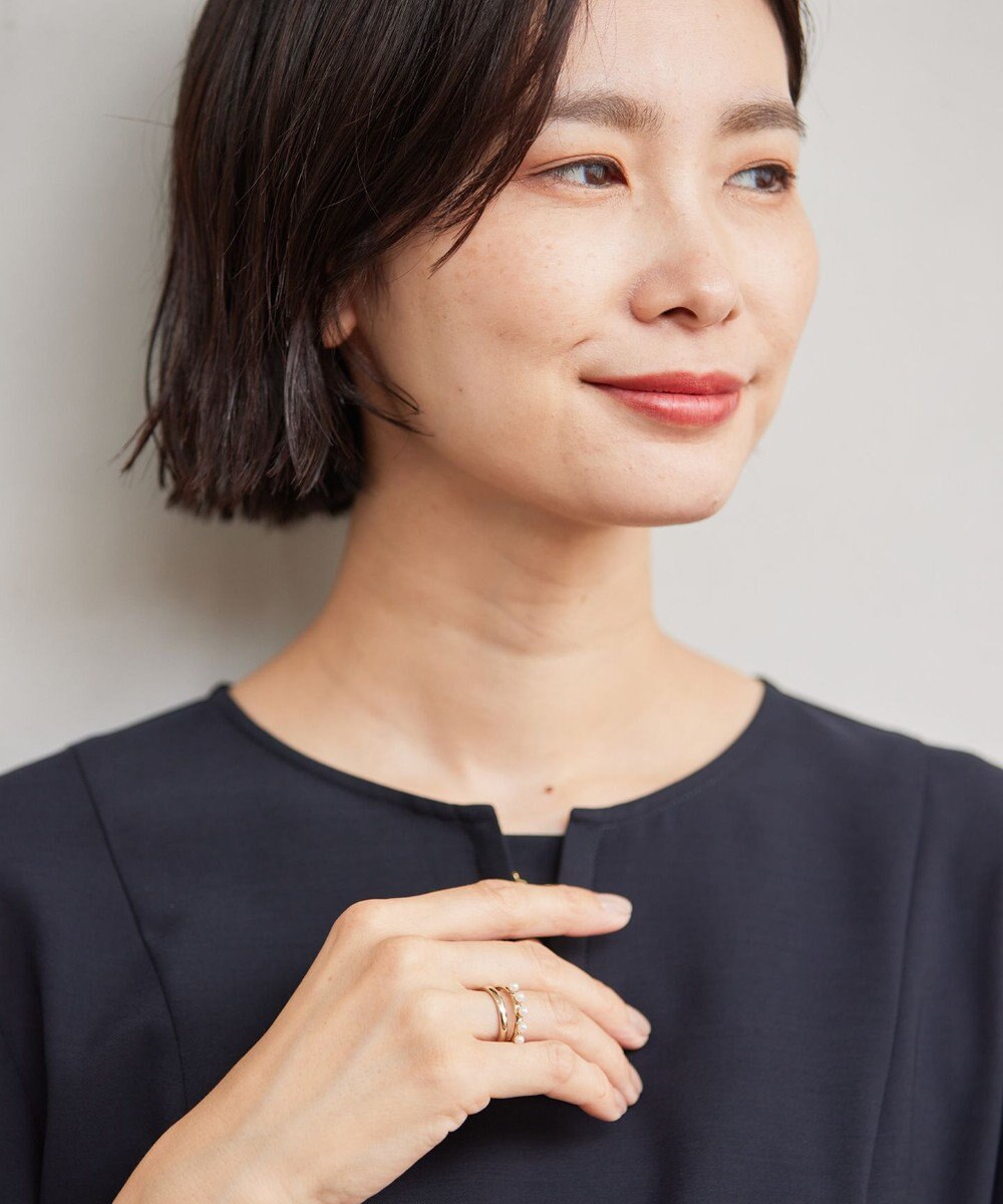 J.PRESS LADIES 【WEB限定】3way チャーム付き パール イヤカフ リング 