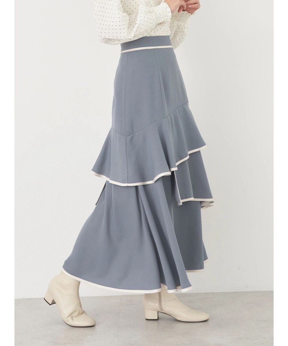 earth music&ecology パイピングフリルティアードスカート 