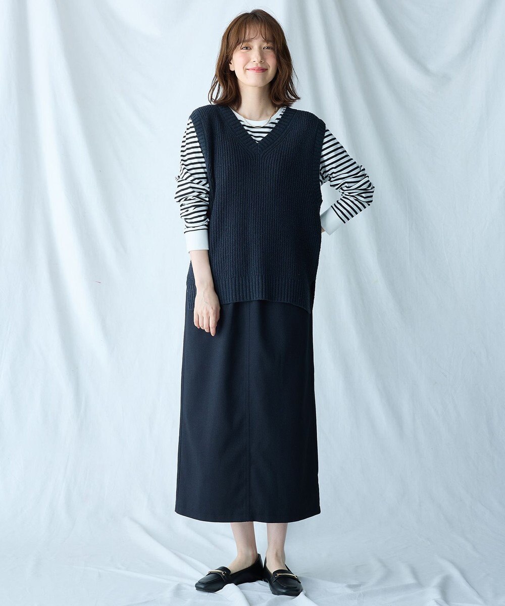 ANY Vネックラメニットベスト 