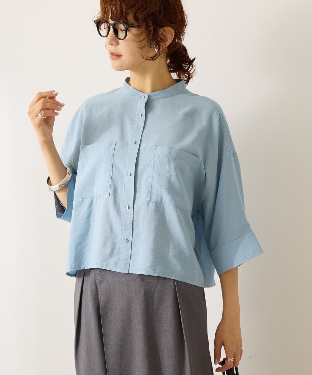 AMERICAN HOLIC 接触冷感Wポケット5分袖ショートシャツ 