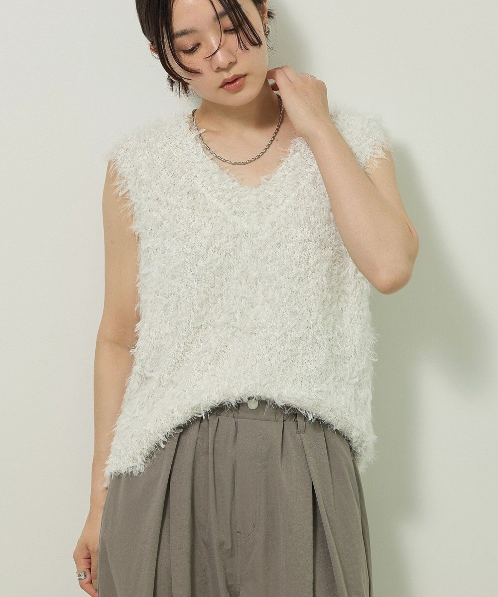 Green Parks フェザーヤーンニットベスト 