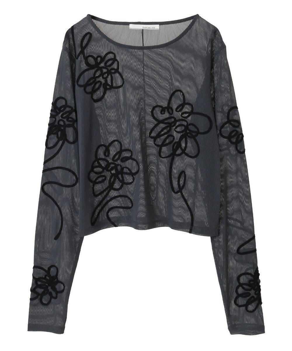 Green Parks ・ＥＬＥＮＣＡＲＥ　ＤＵＥ　コード刺繍シアーロンＴ 