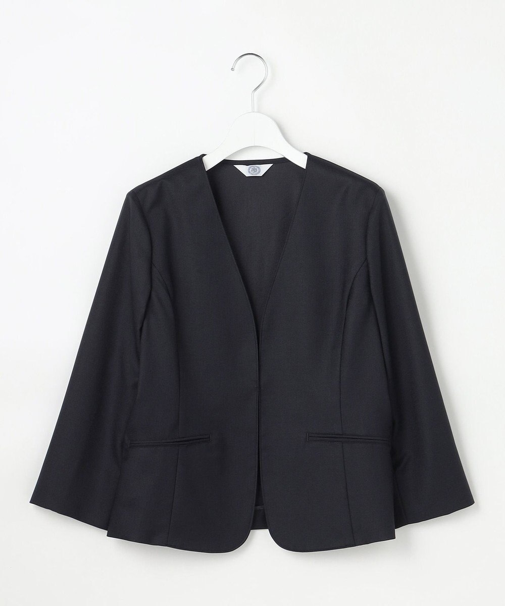 J.PRESS LADIES L OXIJEWEL ストレッチ ノーカラー ジャケット 