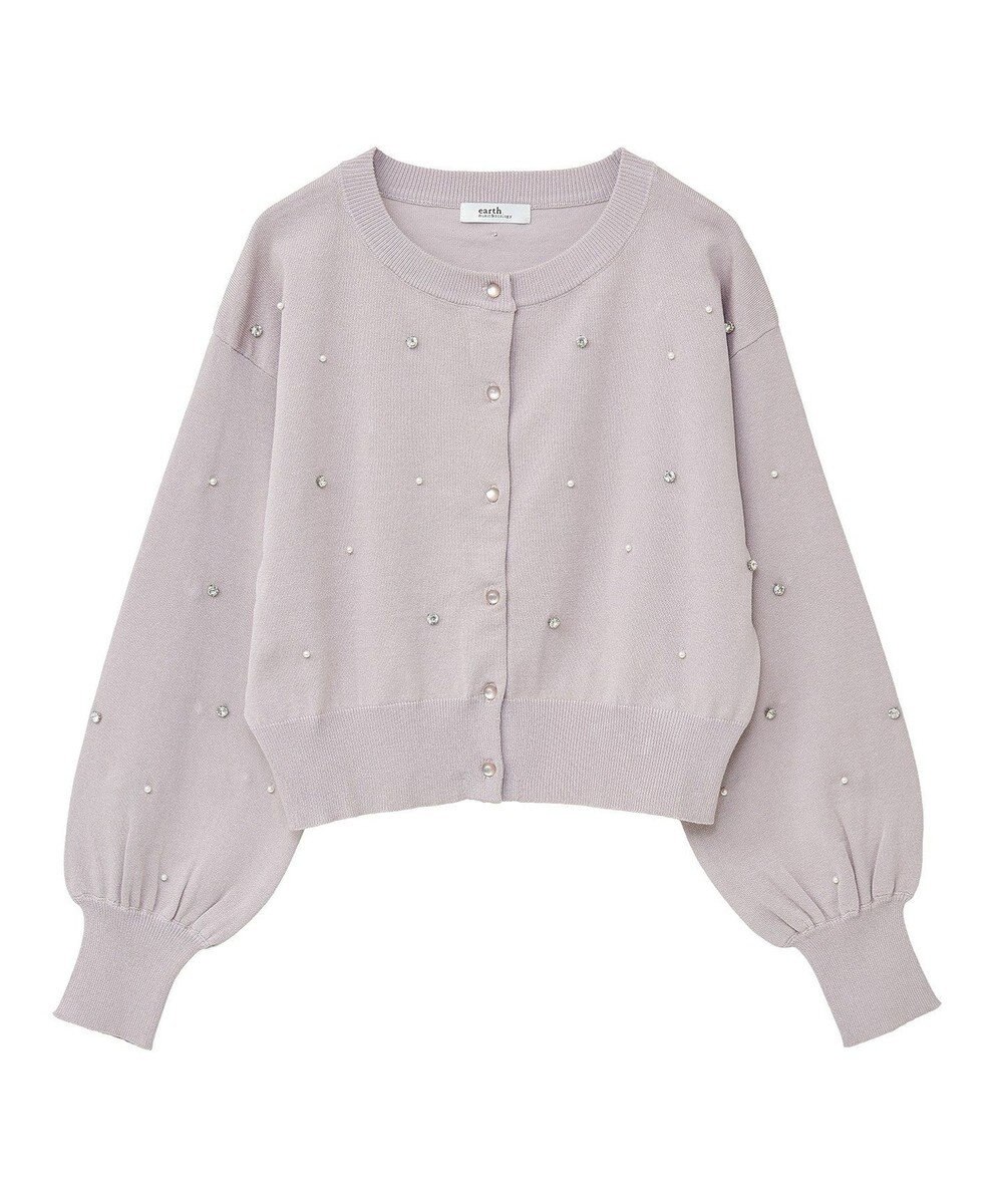 earth music&ecology パール＆ビジューカーディガン 