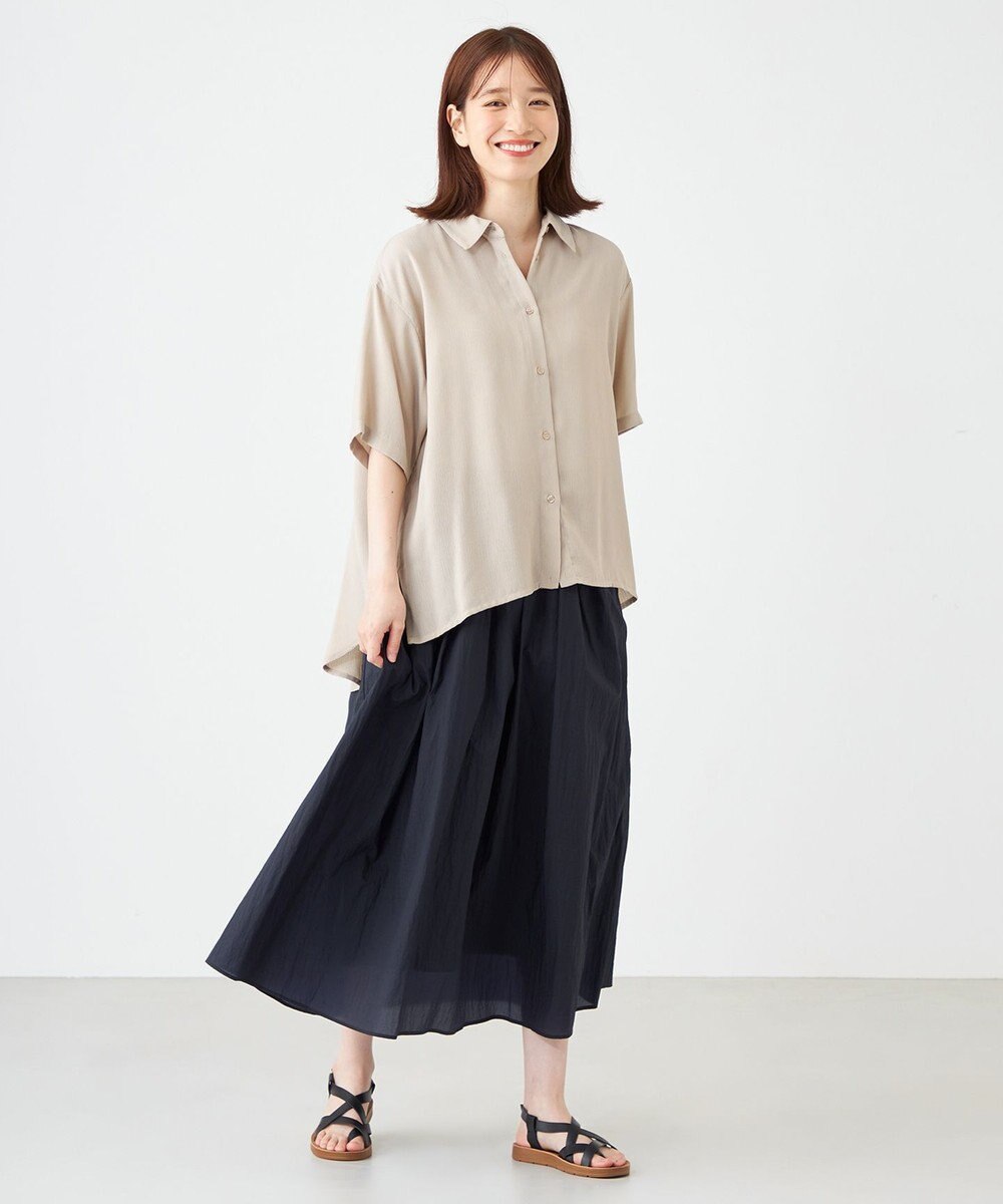 SHARE PARK LADIES 【2WAY】オーバーサイズ楊柳シャツ 