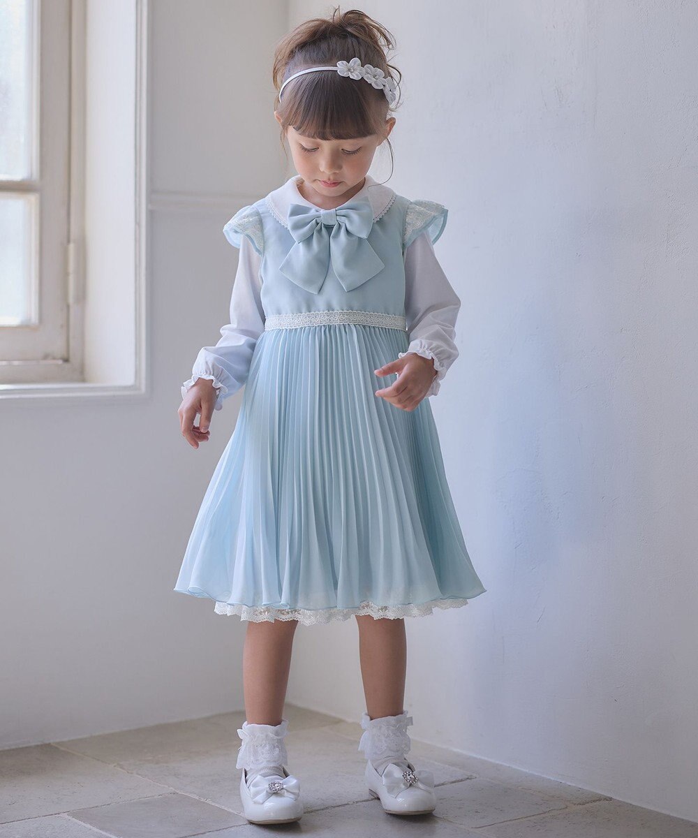 ANY KIDS シフォン プリーツ ワンピース 