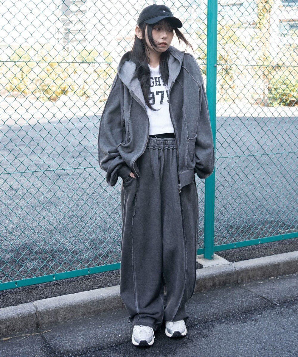 WEGO 【ユニセックス着用ITEM/MLサイズ展開】スウィッチングZIPパーカー 