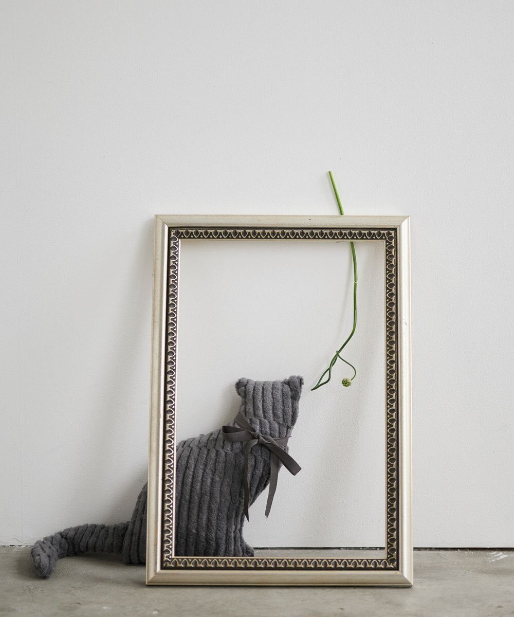 LOOM&SPOOL GRA綿毛布猫クッション 