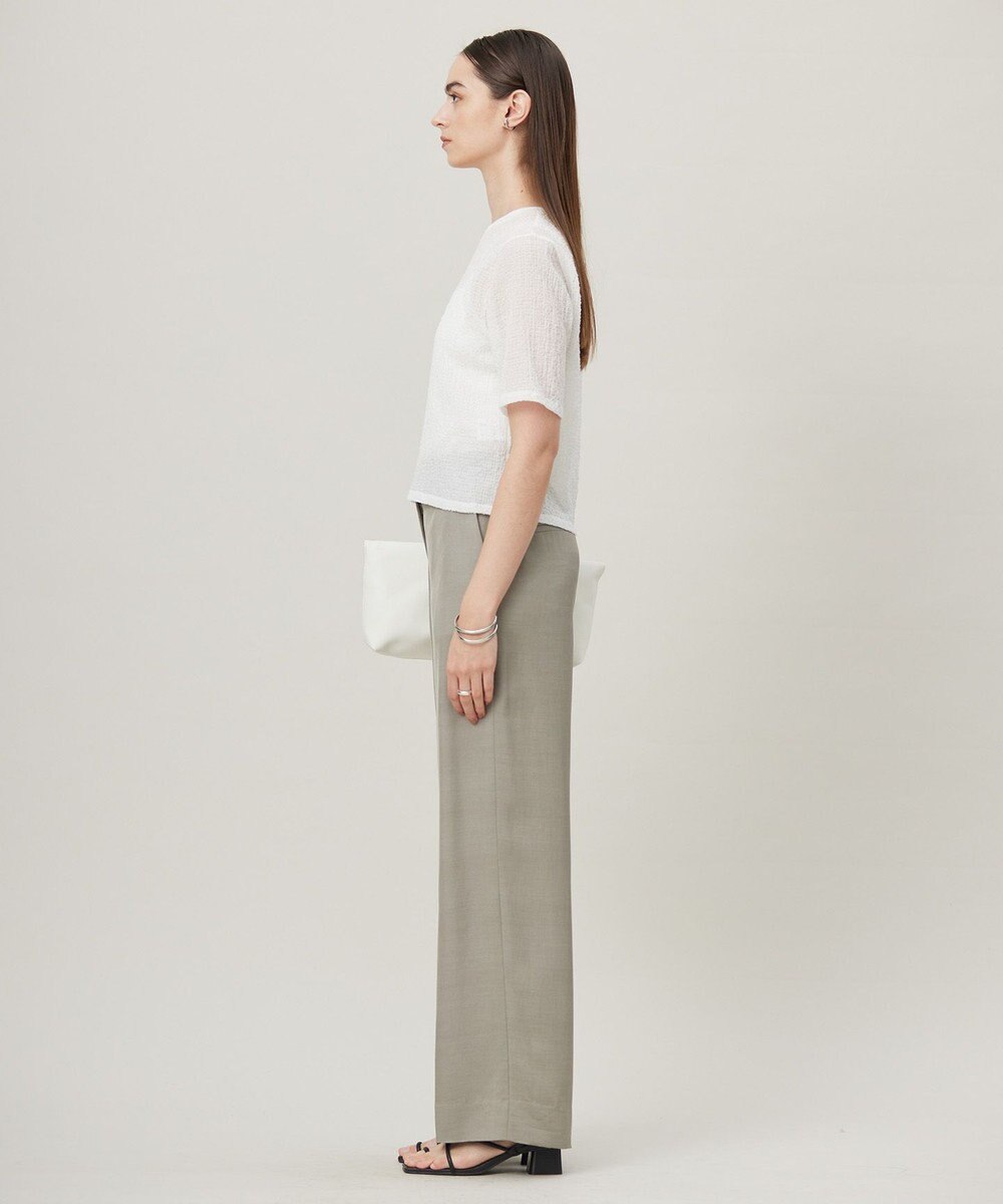 ICB 【洗える】 シャイニーサッカー クロップドトップス 