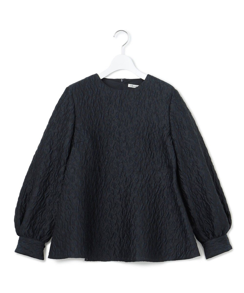 23区 L 【洗える】エクラジャカード ペプラム ブラウス 