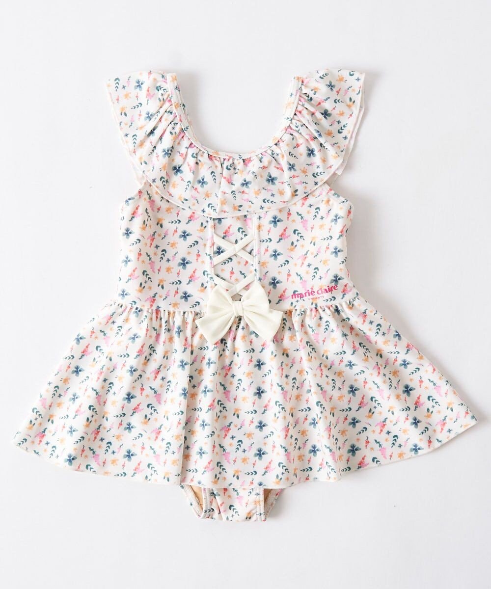 OP／FILA 【marie claire ENFANTS】小花柄編上げAライン水着 