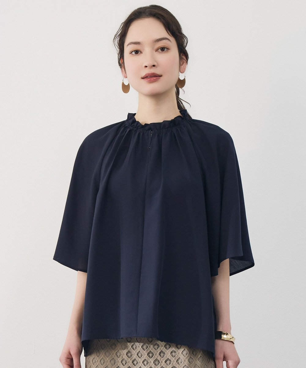 自由区 S リヨセルポプリンフリル ブラウス 