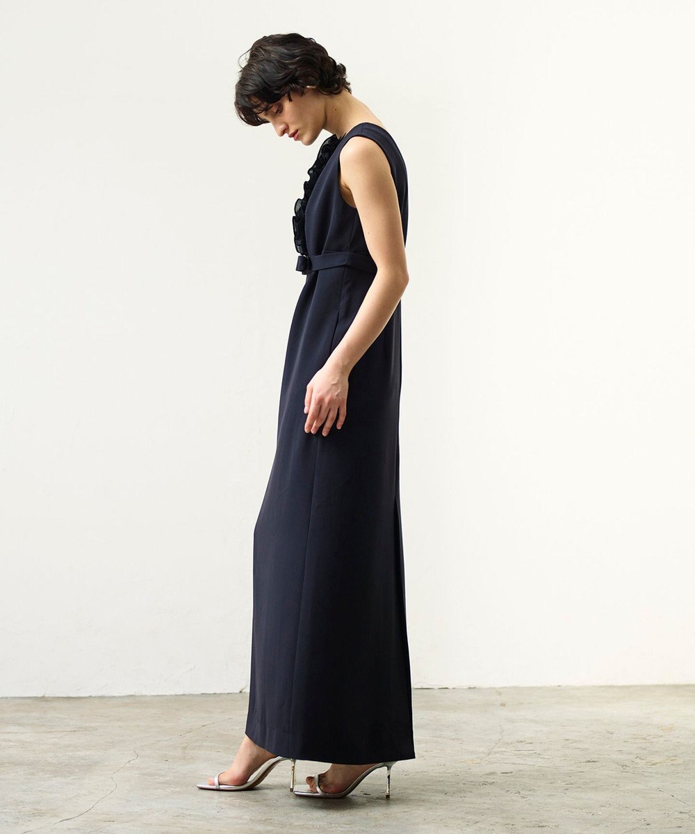 GRACE CONTINENTAL シアーラッフルロングドレス 