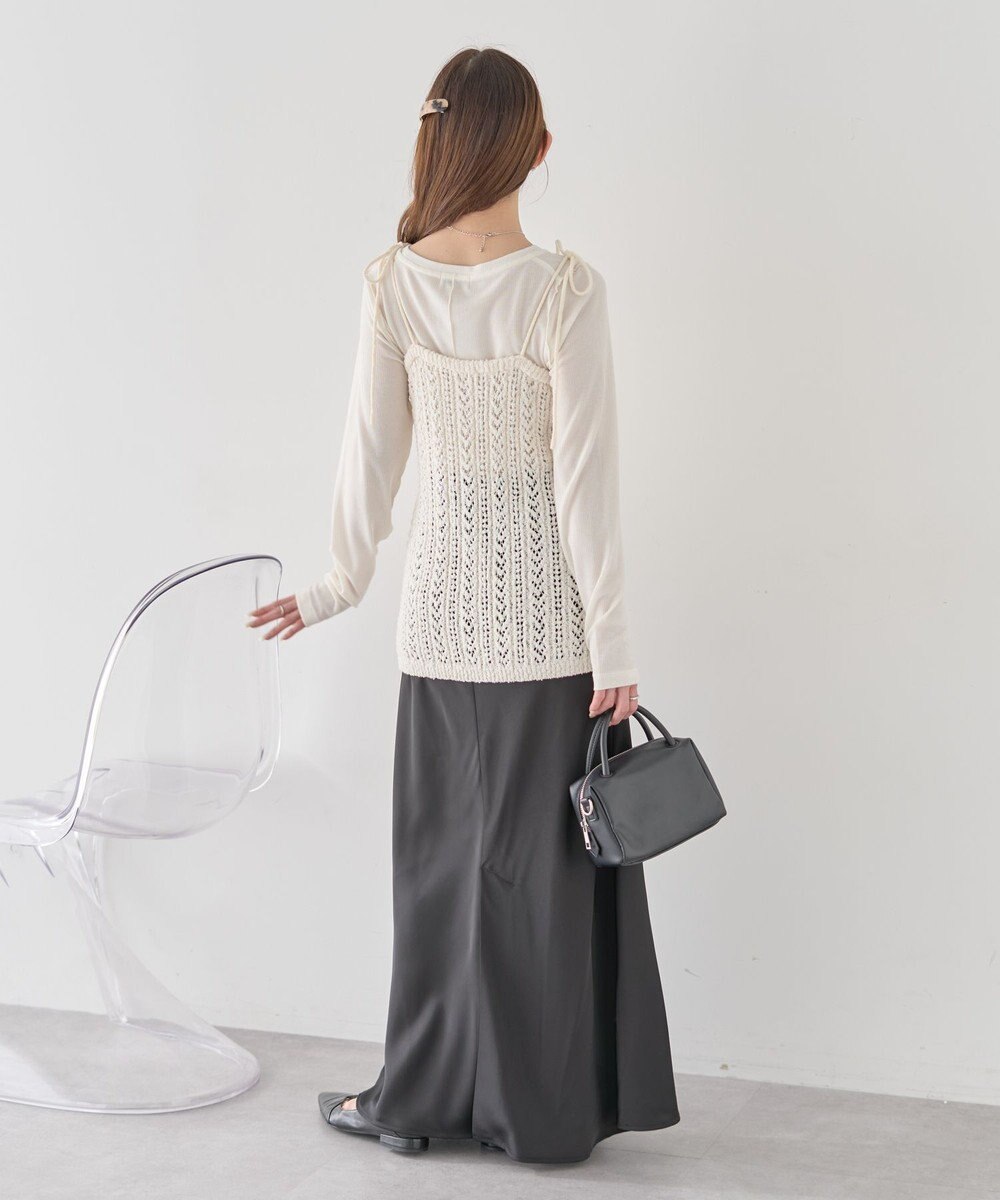 earth music&ecology 【予約】透かし編みニットキャミビスチェ 