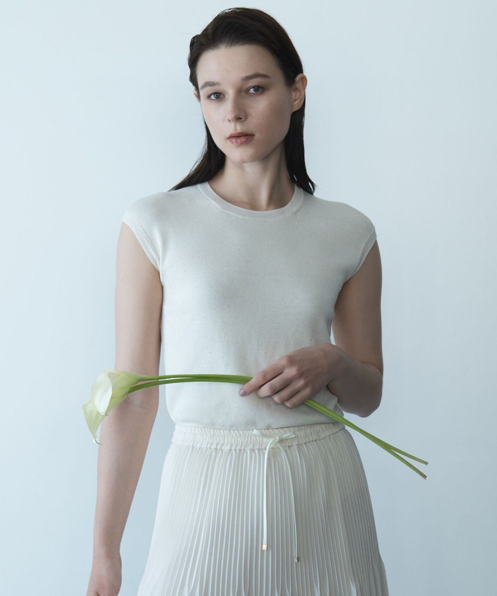 自由区 【カトリエムブーケ】Brillance delicate スパンコールノースリーブプルオーバー 