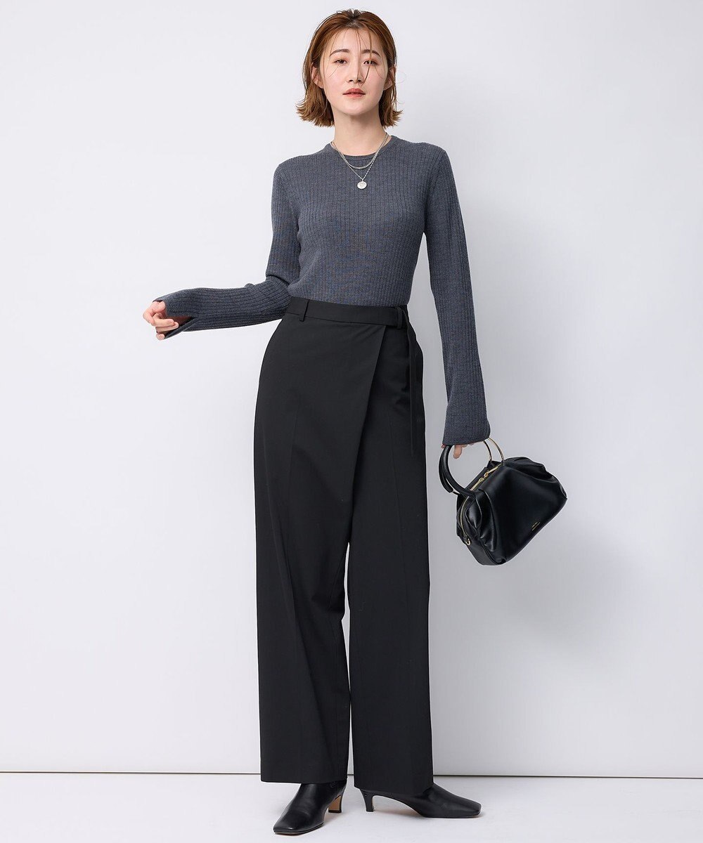 23区 【洗える】ウーステッドウール リブ ニット 