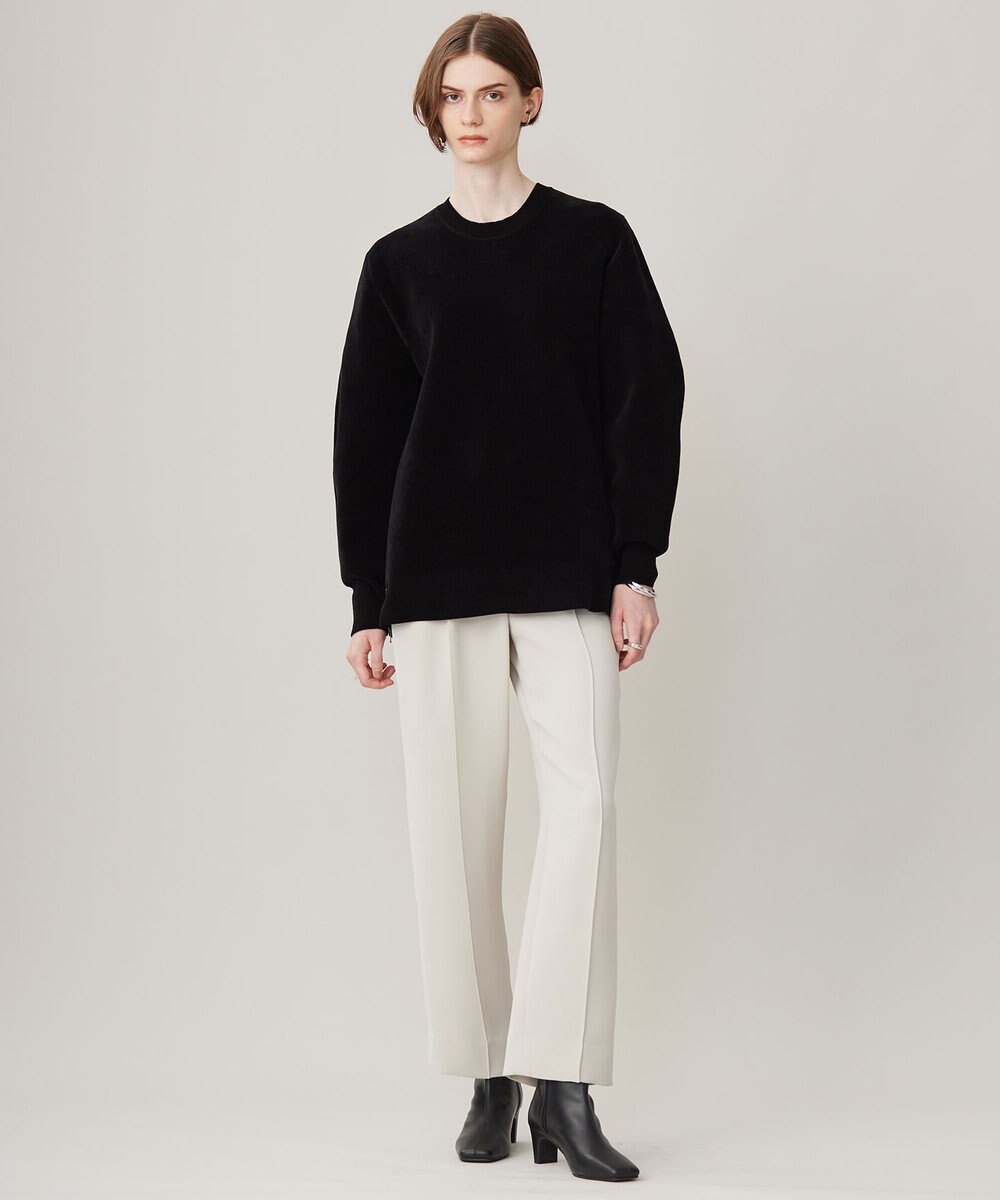 ICB L 【洗える】コットンシェニール コクーンスリーブニット 